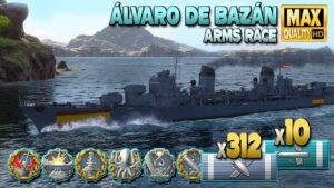 Destroyer Álvaro de Bazán in Arms race - World of Warships