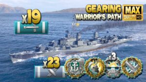Destroyer Gearing: Last hope on map Warrior's Path - World of Warships