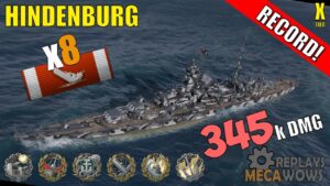 Hindenburg 8 Kills & 345k Damage | World of Warships Gameplay