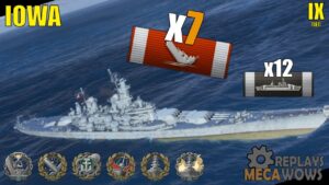 Iowa 7 Kills & 206k Damage | World of Warships Gameplay