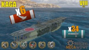 Kaga 6 Kills & 208k Damage | World of Warships Gameplay