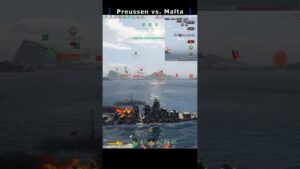 Preussen vs Malta ONESHOT!!!😯 ⚓️ in World of Warships 🚢 #shorts  #worldofwarships #teamkrado