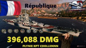 République Francuski pancernik Tier X 396,088 DMG World of Warships (wows)
