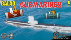 SUBMARINE Balao 4 Kills & 135k Damage | World of Warships Gameplay