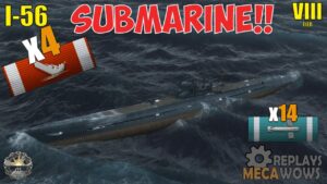 SUBMARINE I-56 4 Kills & 120k Damage | World of Warships Gameplay