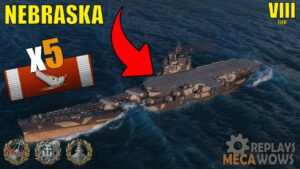 AIRCARRIER?? Nebraska 5 Kills & 145k Damage | World of Warships Gameplay