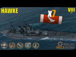 Battleship Hawke 7 Kills & 147k Damage | World of Warships Gameplay