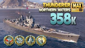 Battleship Thunderer: Arsonist on map Northern Waters - World of Warships
