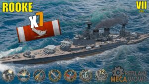 Rooke 7 Kills & 180k Damage | World of Warships Gameplay
