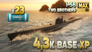 Submarine I-56: Big 4,3k base xp, on map Two Brothers - World of Warships