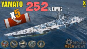 Yamato 5 Kills & 252k Damage | World of Warships Gameplay