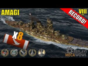 Amagi 8 Kills & 206k Damage | World of Warships Gameplay