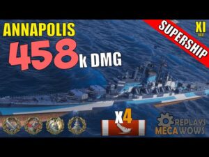 DAMAGE RECORD! Annapolis 4 Kills & 458k Damage | World of Warships Gameplay