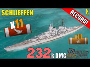 RECORD!! Schlieffen 11 Kills & 232k Damage | World of Warships Gameplay