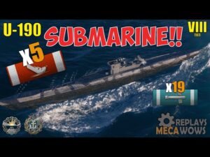 SUBMARINE U-190 5 Kills & 123k Damage | World of Warships Gameplay