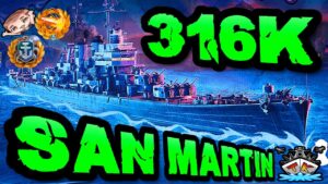 San Martin drückt 316K DMG *Pan Amerika* im "300K Club" ⚓️ in World of Warships 🚢
