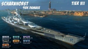 Scharnhorst Brawl 98k dmg | World of Warships Blitz