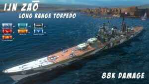 Zaō Heavy Cruiser World of warships Blitz gameplay