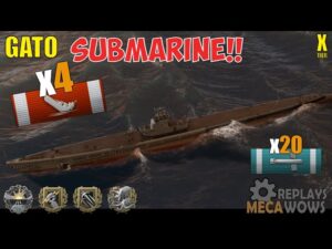 SUBMARINE Gato 4 Kills & 190k Damage | World of Warships Gameplay