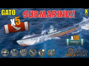SUBMARINE Gato 5 Kills & 169k Damage | World of Warships Gameplay