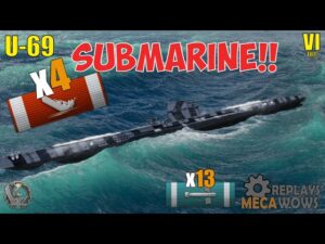 SUBMARINE U-69 4 Kills & 55k Damage | World of Warships Gameplay