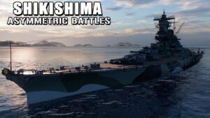 Shikishima: made a massacre with her 510mm guns