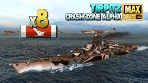 Battleship Tirpitz: Domination on map "Crash Zone Alpha" - World of Warships