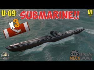 Submarine U-69 3 Kills & 16k Damage | World of Warships Gameplay