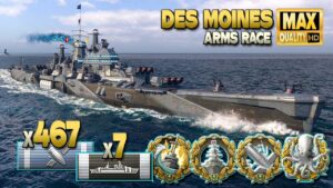 Cruiser Des Moines, MVP on map Loop - World of Warships