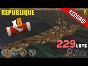 Battleship Republique 8 Kills & 229k Damage | World of Warships Gameplay