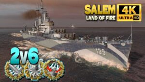 Cruiser Salem: Beautiful team play in random battle - World of Warships