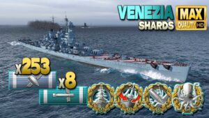 Cruiser Venezia with a great game on map Shards - World of Warships