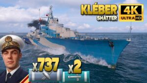 Destroyer Kléber: Battleship hunter on map Shatter - World of Warships