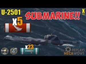 SUBMARINE U-2501 5 Kills & 108k Damage | World of Warships Gameplay