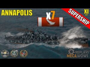 SUPERSHIP Annapolis 7 Kills & 195k Damage | World of Warships Gameplay