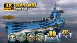 Battleship Jean Bart: Arms race on map Loop - World of Warships