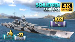 Battleship Schlieffen: Secondary monster with +1k hits - World of Warships