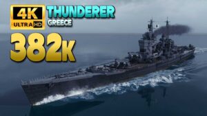 Battleship Thunderer with a massive damage game - World of Warships