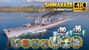 Destroyer Shimakaze: MVP on map Sleeping Giant - World of Warships