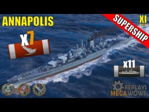 SUPERSHIP Annapolis 7 Kills & 215k Damage | World of Warships Gameplay