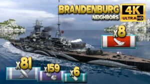 Battleship Brandenburg: Domination on map Neighbors - World of Warships
