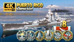 Cruiser Puerto Rico: Nice turnaround on map Sleeping Giant - World of Warships