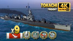 Cruiser Tokachi: A lot of work and 9 destroyed ships - World of Warships
