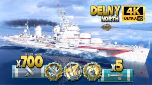 Destroyer Delny: DAKKA terror on map North - World of Warships