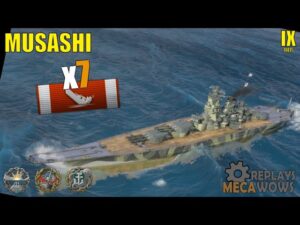 Musashi 7 Kills & 212k Damage | World of Warships Gameplay