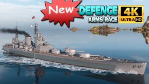 NEW British cruiser "Defence" on map Land of Fire - World of Warships