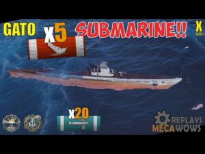 Submarine Gato 5 Kills & 188k Damage | World of Warships Gameplay
