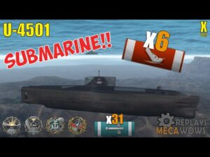Submarine U-4501 6 Kills & 198k Damage | World of Warships Gameplay