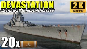 Super battleship Devastation - High direct HE damage with 16 guns