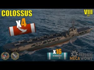 Aircraft Carrier Colossus 4 Kills & 187k Damage | World of Warships Gameplay